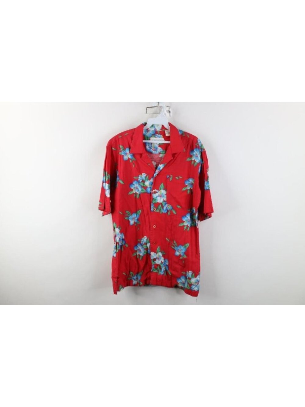 Vtg 70s 80s Streetwear Mens Medium Rayon Gabardine Flower Hawaiian Button Shirt